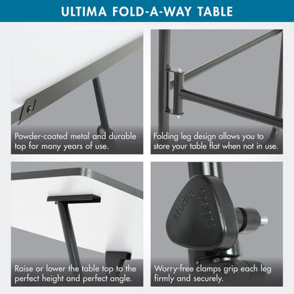 Studio Designs 19652 Ultima Fold A Way Table, Black