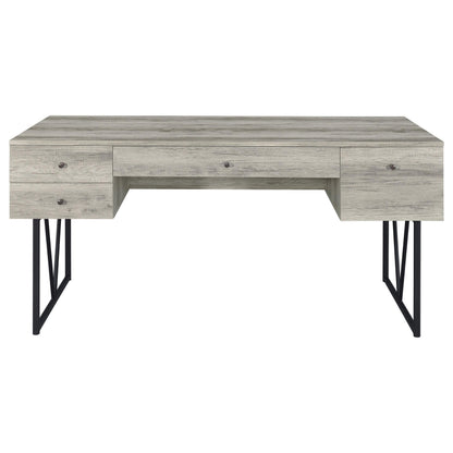 Coaster Home Furnishings Analiese Rustic 63-Inch 4-Drawer Home Office Computer Writing Desk Study Table with Storage Engineered Eco-Friendly Wood Look Laminate Sturdy Steel Grey Driftwood 801999