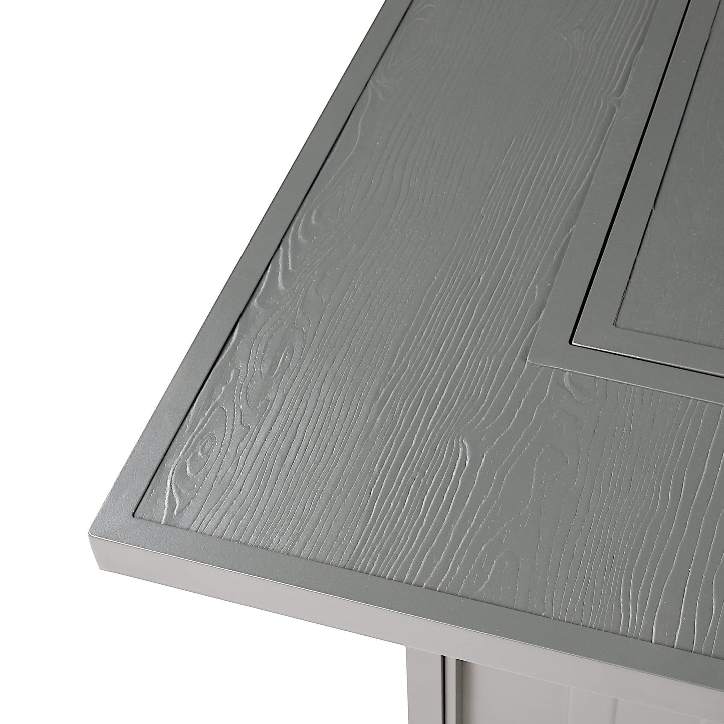 Square 42 in. x 42 in. Aluminum Propane Fire Pit Table with Glass Beads, Two Covers, Lid, 57,000 BTUs in Grey Finish