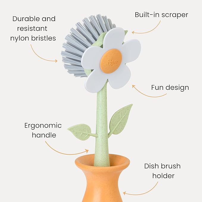 Vigar Florganic Daisy-Shaped Dish Brush