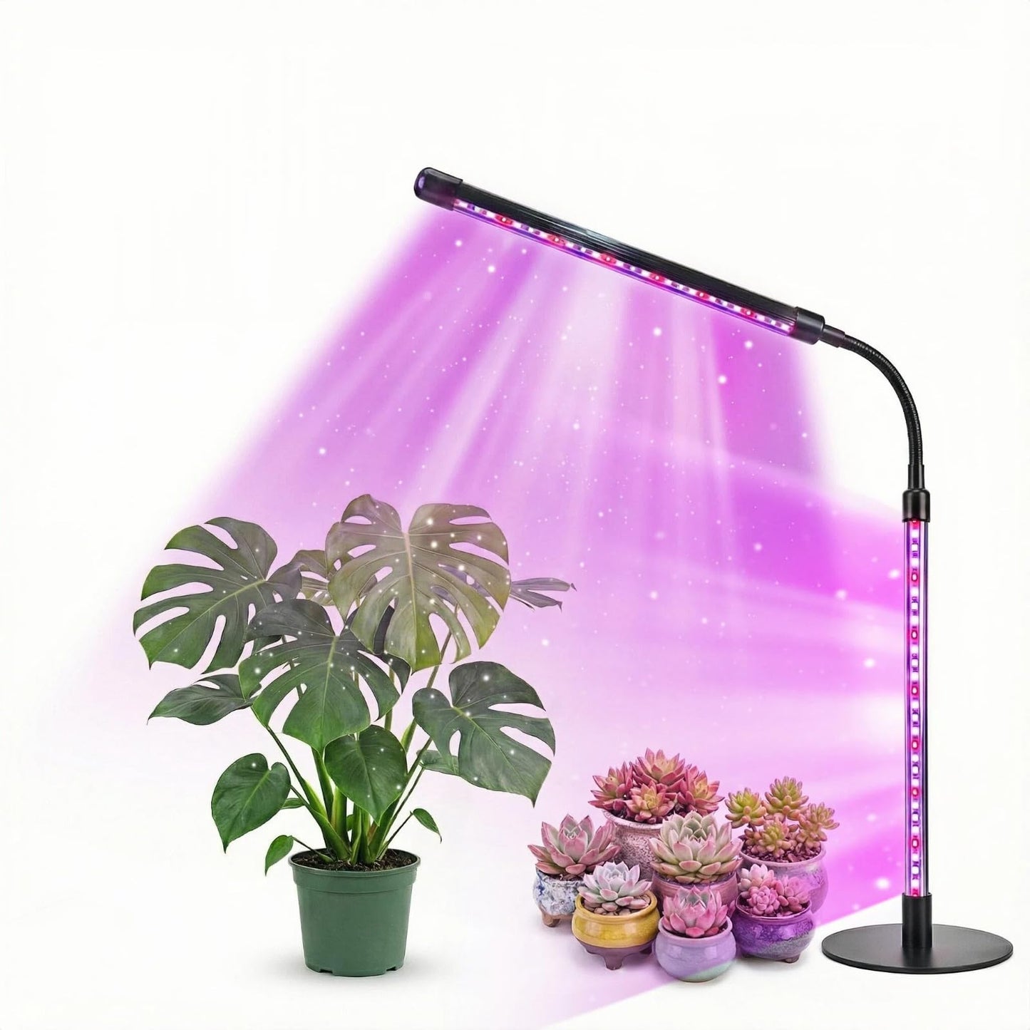 TheOneGrow Desk Grow Light for Indoor Plants with Timer, 28.7" Flexible Gooseneck Plant Light for Desk, 4-Dimming Levels, USB Powered Office Grow Light for Succulents, Herbs