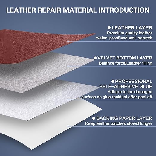 Self Adhesive Leather Repair Patch Kit, 31.4 in x 16 in Large Vinyl Leather