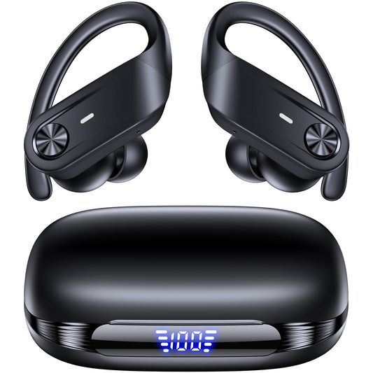 Hybrid Active Noise Cancelling Ear Buds Wireless 80 Hrs Playtime Hi-Res Stereo Quality Earbuds with Transparency Mode Bluetooth Headphones with Earhooks Sports ANC Earphones for Running Working Travel