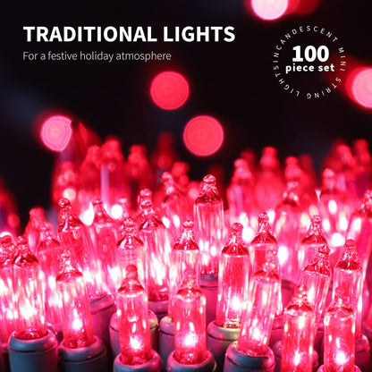 JUSTPRO 100LIGHTS PINK Extra-Bright With End Connectors Christmas Decorative Lights 5.98m UL Certified Mini String Light Set Waterproof for Home Garden Holiday Christmas Tree Party Patio Decor Wedding