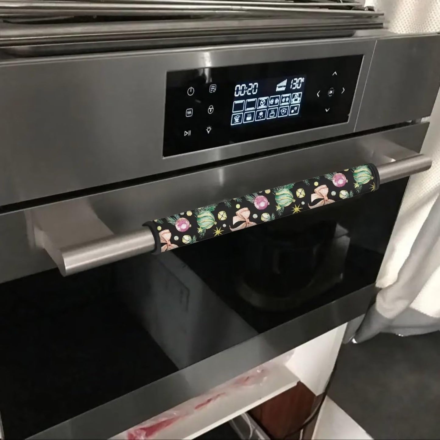 Mintulipy Christmas Appliance Handle Covers Set of 4 Refrigerator Door Handle Covers Keep Appliance Clean for Fridge Microwave Stove Dishwasher Kitchen Decor Accessories