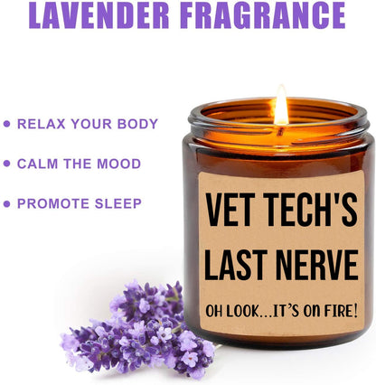 Vet Tech's Last Nerve Candle - Personalized Gift for Vet Tech - Funny Gift for Vet Tech - Vet Tech Gifts - Birthday Gift for Vet Tech