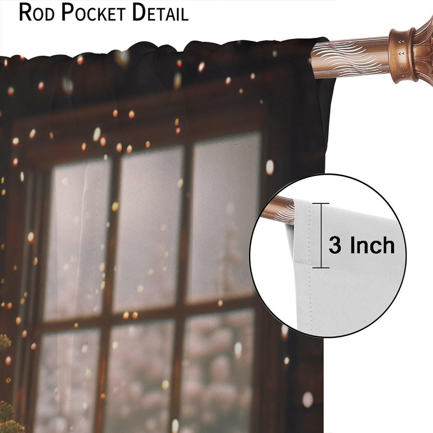 Christmas Tree Curtains Winter Holiday Christmas Merry Xmas Blackout Window Treatment for Living Room Bedroom Decor Window Drapes 52" W X 84" L