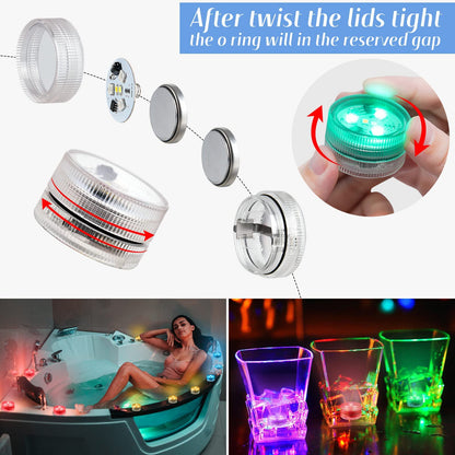 Halloween Pumpkin Lights with Remote, Submersible Pool Light for Party Events, Waterproof LED Tea Lights for Vase Fishtank Pond Wedding Christmas Decoration (Colourful, 10-Pack)
