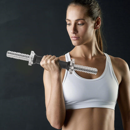 Threaded Dumbbell Rubber/Chrome Handles, Adjustable Dumbbell Bar Handles for Gym Workouts, Exercise, Weightlifting - Fit 1 inch Standard Weight Plate,Sold in Pair