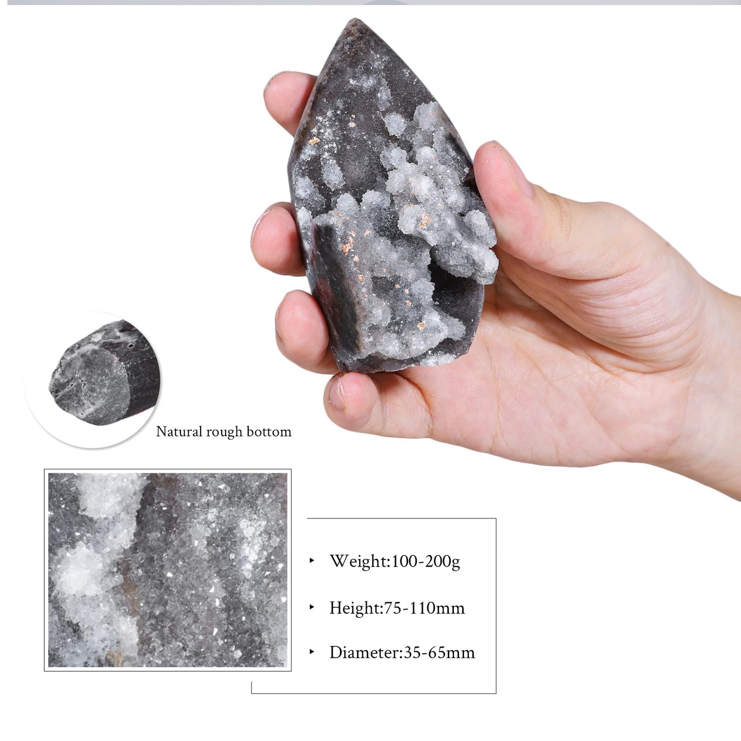 mookaitedecor Natural Sphalerite Geode Tower Crystal Cluster, Self-Standing Stone Point Rock Mineral Specimen for Collection Home Decor, 0.22-0.44 LB
