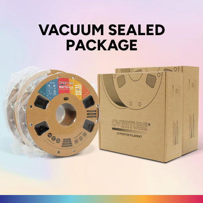 OVERTURE Matte PLA Filament 1.75mm, Easy to Print, PLA Matte 3D Printer Filament 1kg (2.2lbs), Cardboard Spool, Accuracy ± 0.02mm (Matte Black)