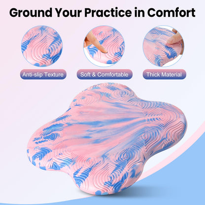 Lumuka 2 Packs Yoga Knee Pads Mat Set - Extra Thick Foam Kneeling Pad Cushion for Knees, Elbows, Wrists, Head - Yoga Essentials for Women Men, Non-Slip Pilates, Meditation, Floor Workouts