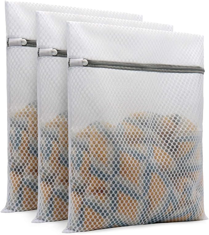 Muchfun 3Pcs Durable Honeycomb Mesh Laundry Bags
