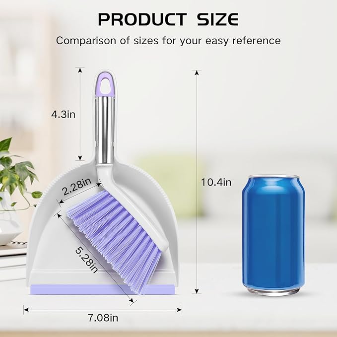 NACENA Mini Broom and Dustpan Set, Small Dust Pan and Brush Set