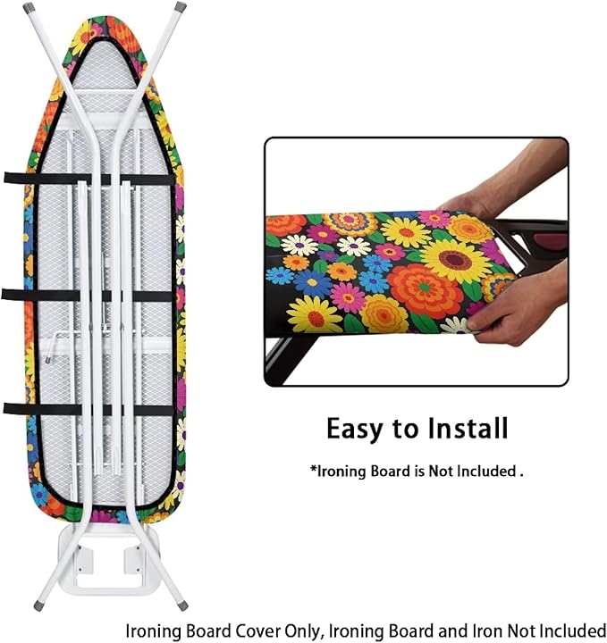 Sprowallow Hippie Cat Ironing Board Covers 15x54 inch Extra Thick Heavy Duty