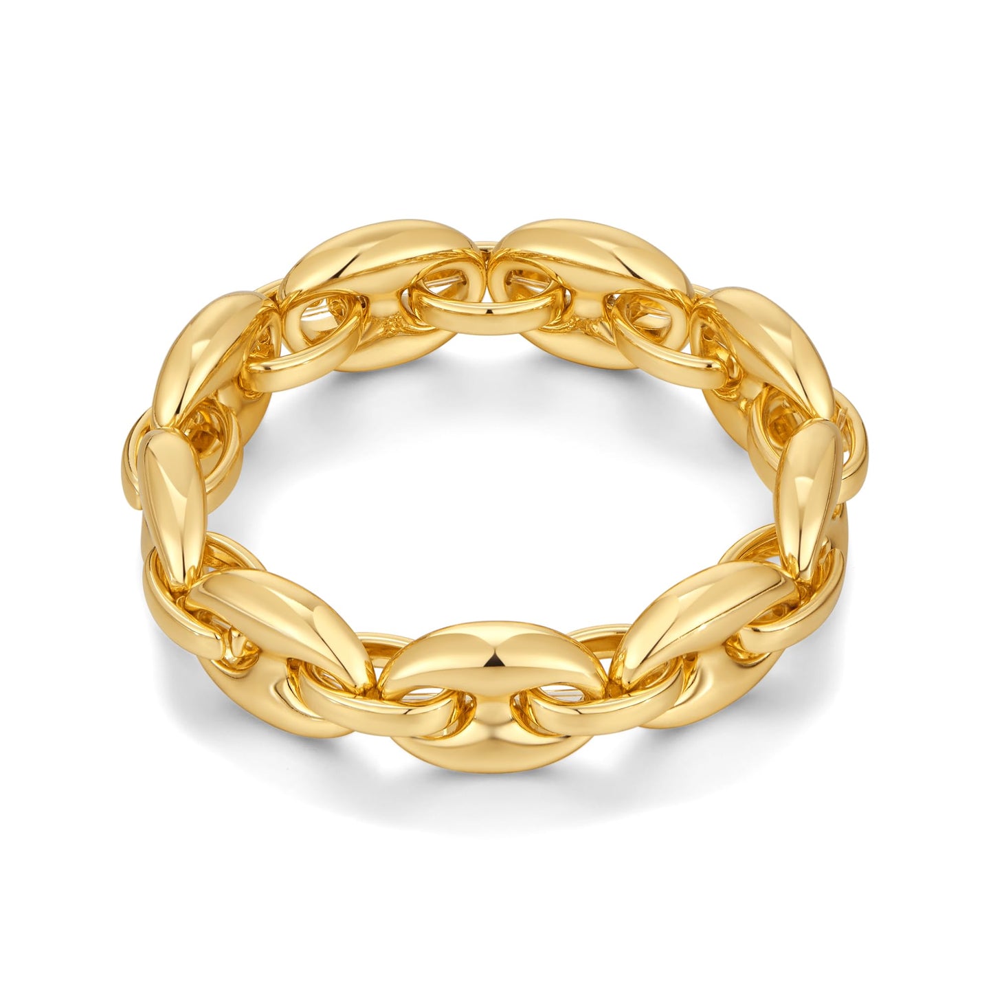 WOWORAMA Gold Chunky Chain Bracelet for Women Adjustable Elastic Stretch Bangle Bracelets Gold Thick Chain Statement Chunky Bracelet
