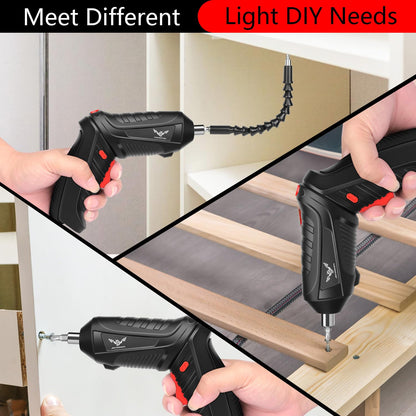 JENABOM Electric Screwdriver Cordless, 47 in 1 Upgrade Portable Cordless Driver, 3.6V Rechargeable 3.5N·m Screwdriver Kit, Dual Position Handle with LED Light for Home Improvement DIY Project
