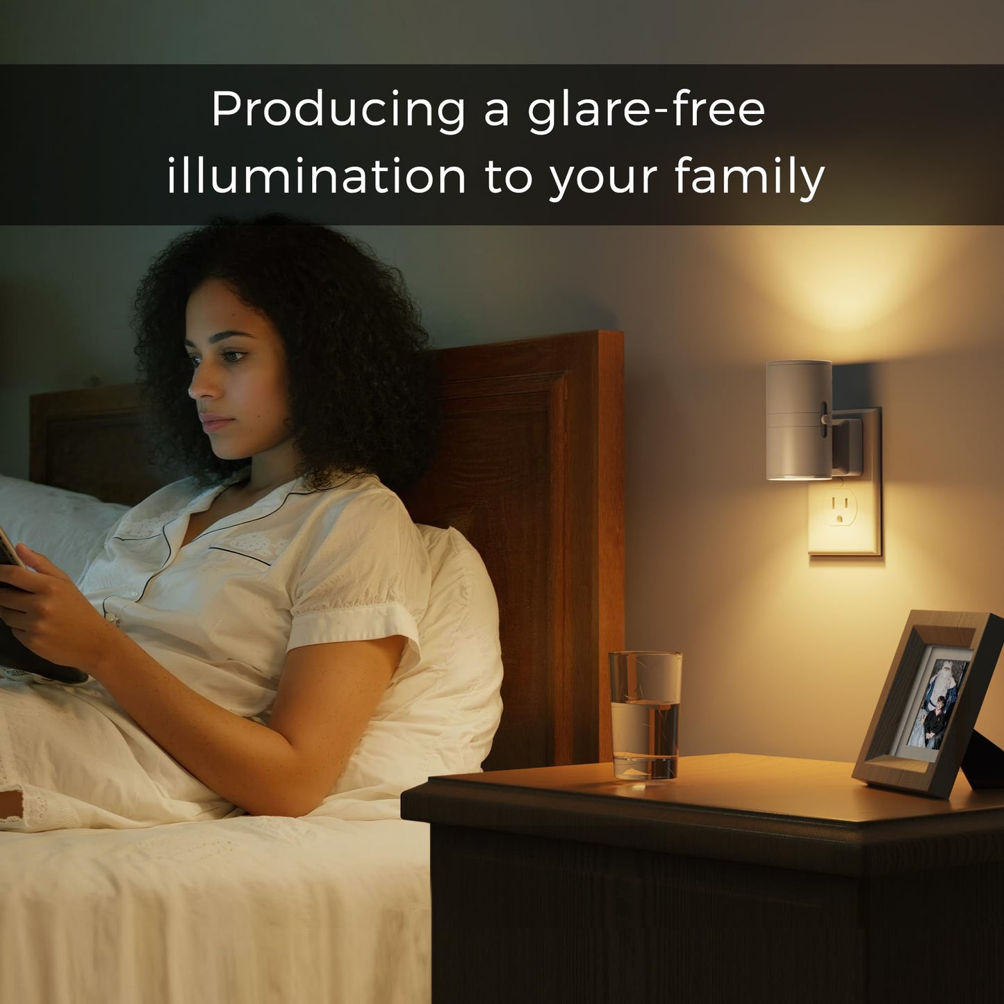 L LOHAS LED Night Light Plug in, Night Lights Plug into Wall, Light Sensor, Cement Gray Housing, Soft White Nightlight, 100LM Dimmable Nightlights for Hallway Bedroom Bathroom, 2 Pack