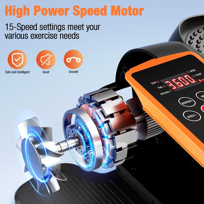 Under Desk Elliptical Machine, Ellipse Leg Exerciser as Seen on TV with Remote, 15 Adjustable Speed, Portable Elliptical Machine While Sitting for Seniors, Quiet for Home Office