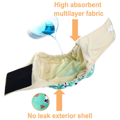 Langsprit Belly Bands for Dogs (Pack of 3) - Absorbing Dog Wraps Washable Reusable Male Dog Diapers (Black, Small)