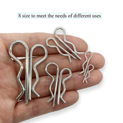 Yoliko 75 Pcs Hitch Pin Clip R Clips Retaining Pins Tractor Cotter Pin Hair Pin Assortment Spring Clip Retainer Pins Hitch Keeper Pins Kit for Dolly Pins/Trailer Pin Clips/Hand Ttruck Pin Replacement