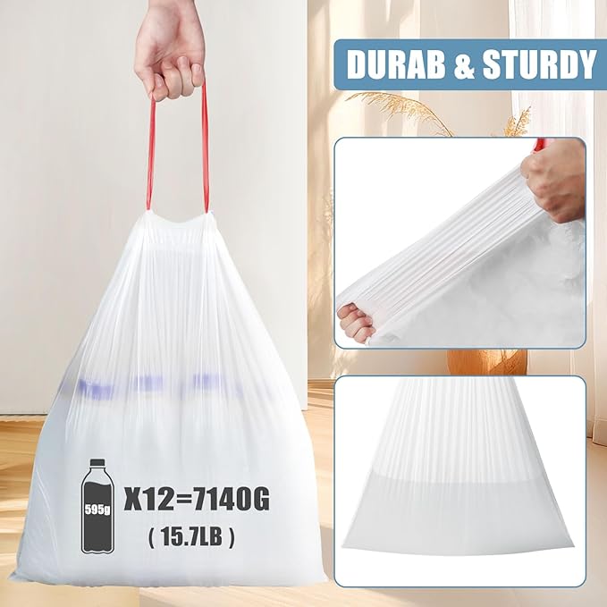 Small Garbage Bags 120 Count, JUKFITA Extra Strong 4 Gallon Trash Bags