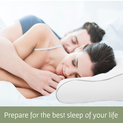 Cervical Spine Pillow for Neck Pain, Shoulder Pain - Orthopedic Memory Foam Support for Side and Back Sleepers - Neck Pillow for Sleeping, Soft Memory Foam (Original Wave Design)