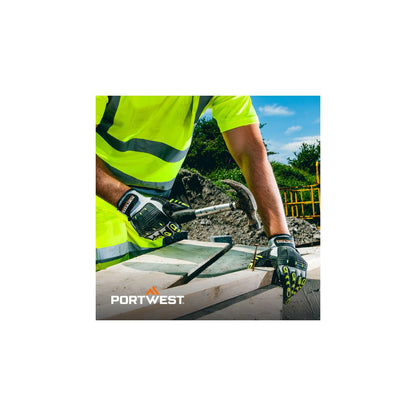 Portwest A722 Durable Anti Impact Cut Resistant Glove Grey/Black, Large