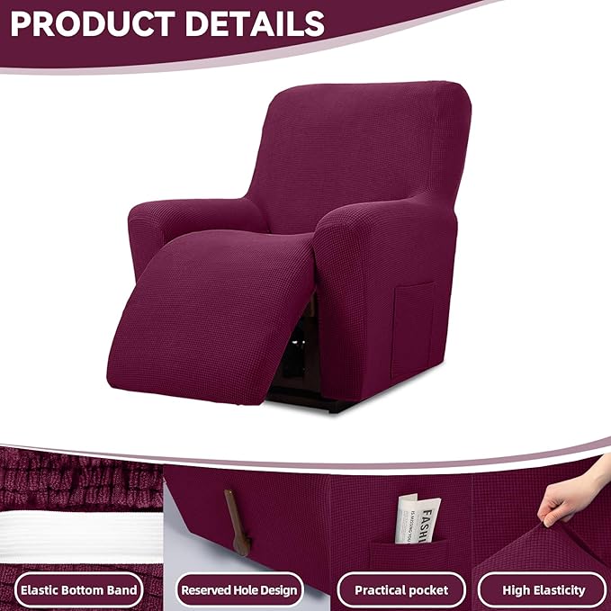 Cupuamon Recliner Chair Covers, Lazy Boy Recliner Covers Stretch Reclining