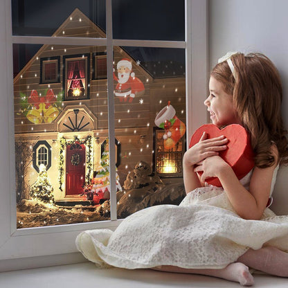 TEDD Halloween Projector Lights Waterproof Led Landscape Lamp Christmas Decorations 12 Replaceable Lens Moving Snowflake Spotlight Star Shower Indoor Outdoor for Xmas Party Garden House Home Wall