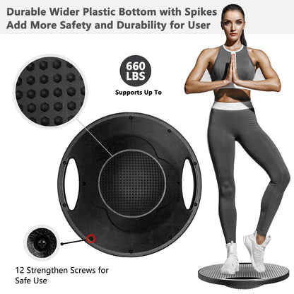 EVERYMILE Upgraded Wobble Balance Board, Exercise Board for Balance and Core Training, 16.5" TPE Non-slip Bigger Surface, Stability Board for Adults, Home Gym, Standing Desk & Physical Therapy