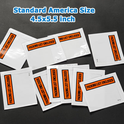 1000pcs 4.5”x5.5” Packing List Envelopes Self-seal Packing Slip Envelope Pouches Shipping Label Sleeves Top Loading Packing List Enclosed Bags.