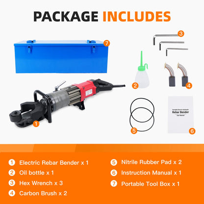 NAYAMOL 1400W Hydraulic Electric Rebar Bender 14–22mm, 110V Electric Rebar Bending Machine, 0–130° Adjustable Angle, Fast 2.5–3.5s Operation, Portable Tool with Pure Copper Motor
