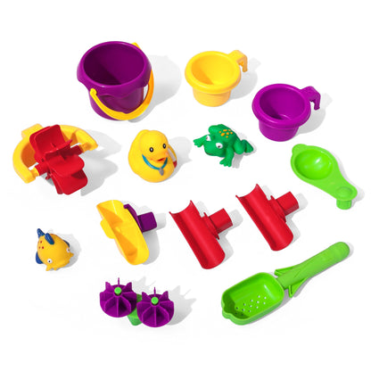 Step2 Rain Showers Splash Pond Toddler Water Table, Kids Water and Sand Activity Sensory Playset, Summer Outdoor Toys, 13 Piece Toy Accessories, For Toddles 1.5+ Years Old