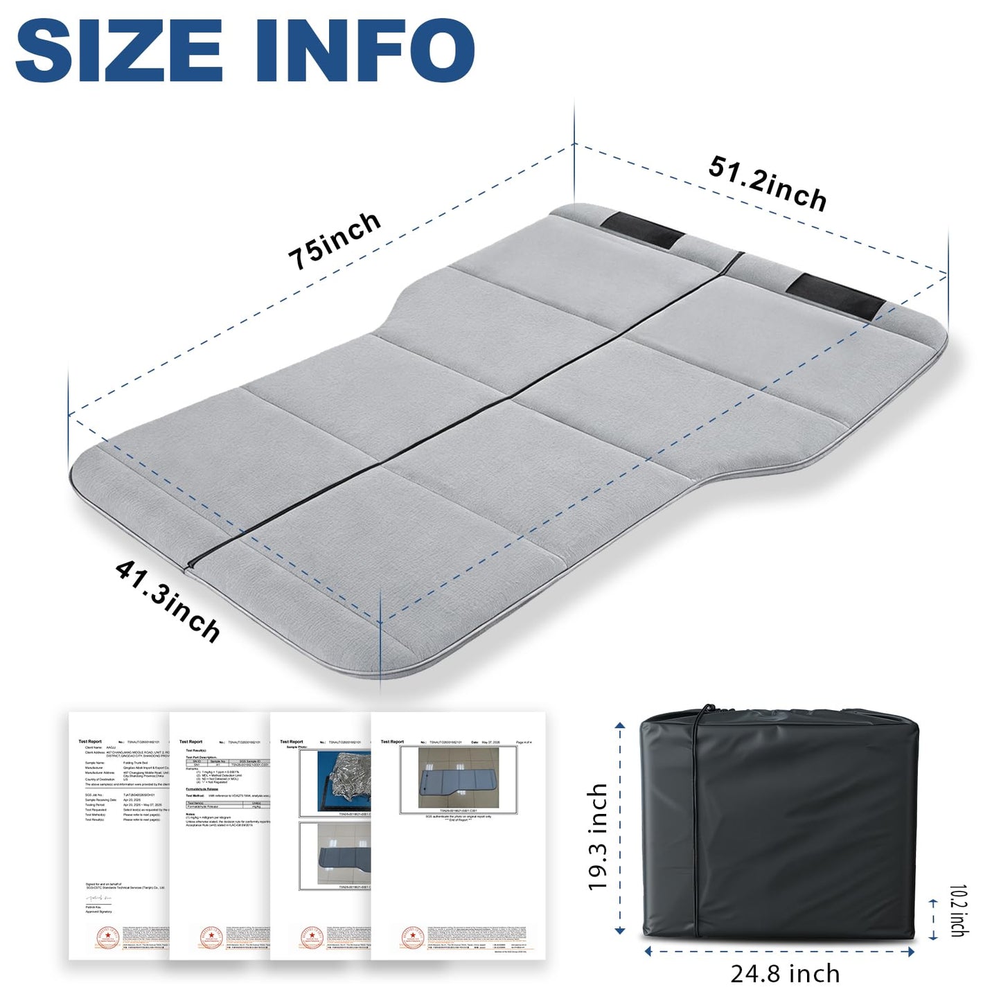 SXMMXS Car Camping Mattress for Hyundai Palisade, No Inflation Needed, Foldable Foam Trunk Bed, SUV Air Mattress Alternative for Travel Sleeping, Ideal for Camping Essentials and Road Trips, Gifts