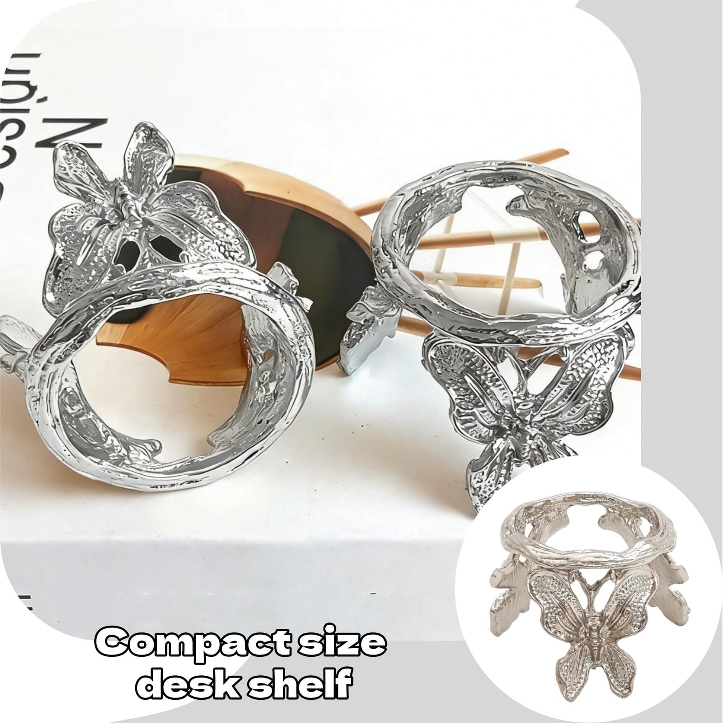 DKJEkdje Crystal Sphere Holder Elegant Crystal Ball Stand Display Stand with Butterfly Shape for Home Decor Desk and Shelf Display