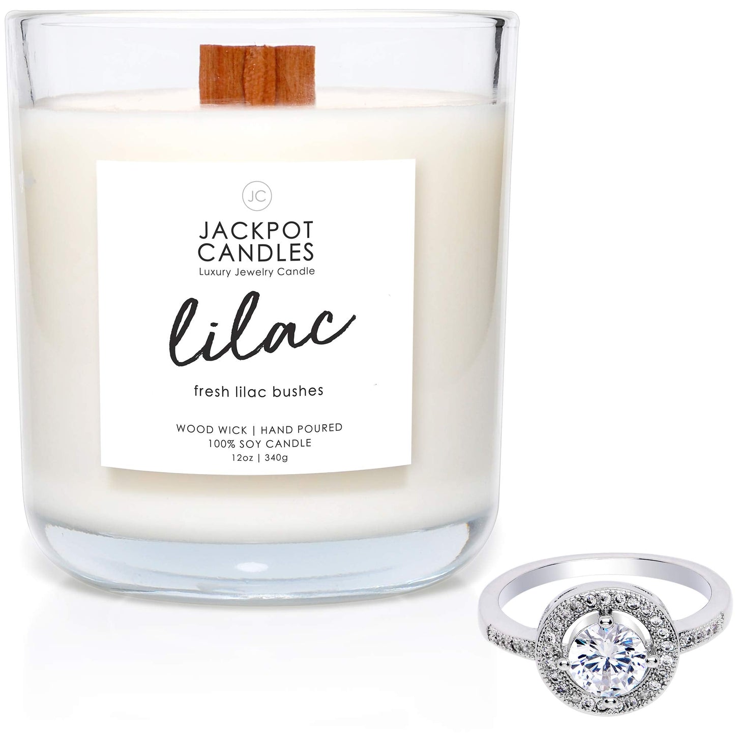 Lilac Candle with Ring Inside (Surprise Jewelry Valued at $15 to $5,000) Ring Size 7