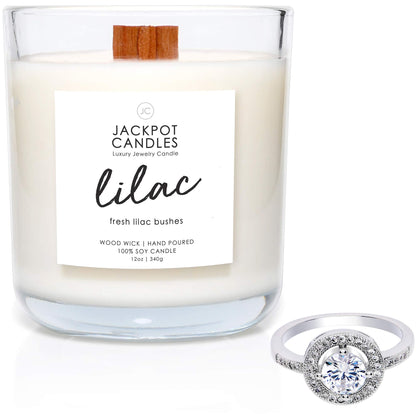 Lilac Candle with Ring Inside (Surprise Jewelry Valued at $15 to $5,000) Ring Size 7