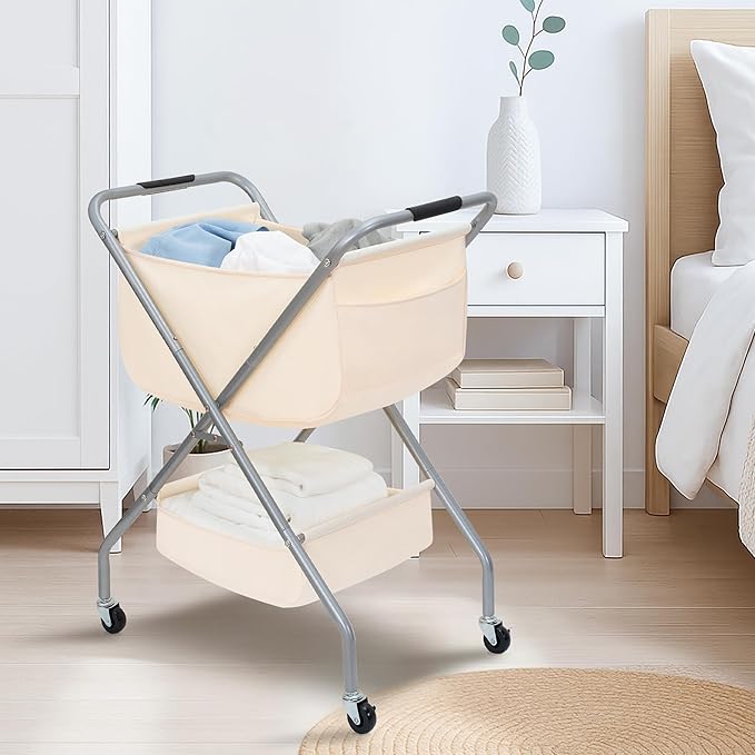 STORAGE MANIAC Collapsible Laundry Cart