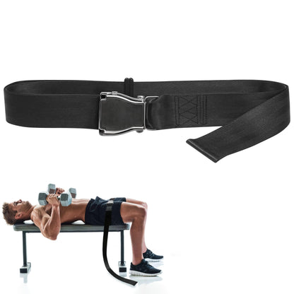 Belt Squat Collar for Nordic Hamstring Curl on Bench, 5.6Ft Long Buckle Strap for Seat Workouts Leg Extension Machines Achieve Stability Comfort Home Exercise Fitness Assisted Muscles Women Men Black