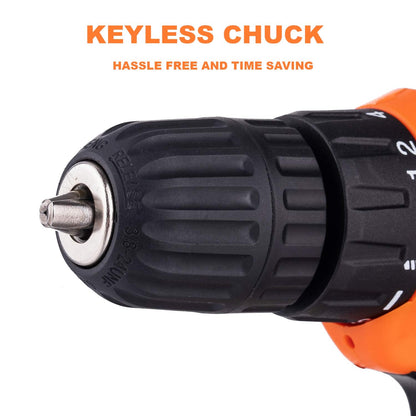 TOPWAY Cordless Drill Driver 12V, Battery Powered Screwdriver with 10mm Keyless Chuck, 2 Speed, LED Light and 1X Battery Included, Ideal for Home DIY Project 102000