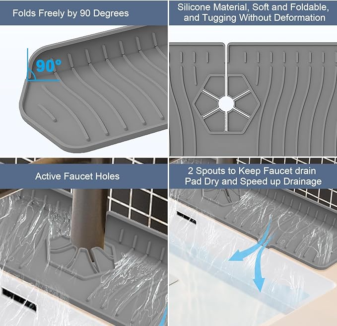 Faucet Guard - 90 Foldable Drain Mat