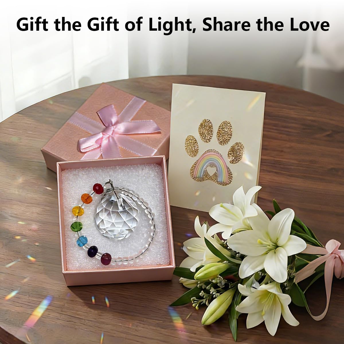 Pet Memorial Gifts for Cats Dogs: Round Ball Crystal Sun Catcher Remembrance Ornament, Cat Memorial Gifts for Loss of Cat, Rainbow Bridge Dog Passing Away, Bereavement Pet Loss Sympathy Gift