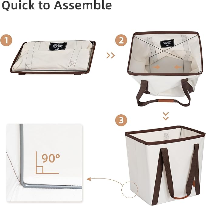 STORAGE MANIAC Collapsible Laundry Caddy, 128L Large Collapsible Laundry Basket
