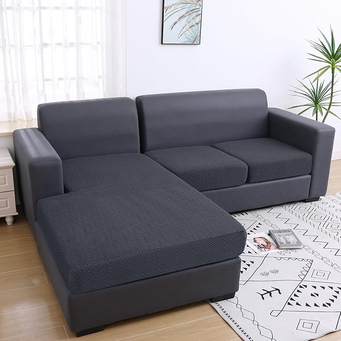 Smiry Waterproof Couch Cushion Covers, Stretch Jacquard Sectional Couch Covers