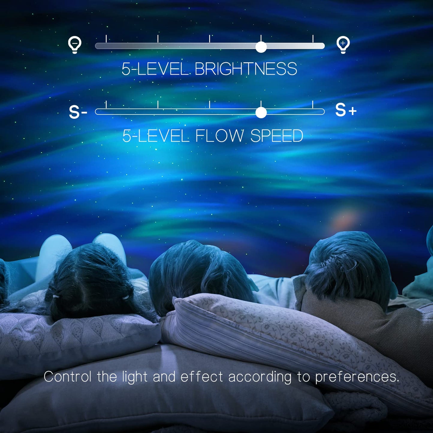 Northern Galaxy Light Aurora Projector with 33 Light Effects, Night Lights LED Star Projector for Bedroom Nebula Lamp, Remote Control, White Noises, Bluetooth Speaker for Parties Black