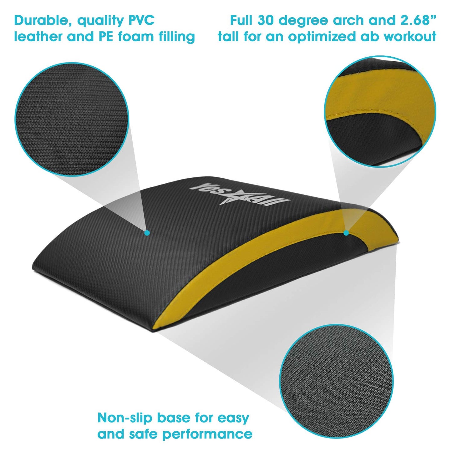 Yes4All Ab Exercise Mat Tailbone & No Tailbone, Foldable Abdominal Sit Up Support Pad, Abs Workout Equipment for Core Training and Lower Back