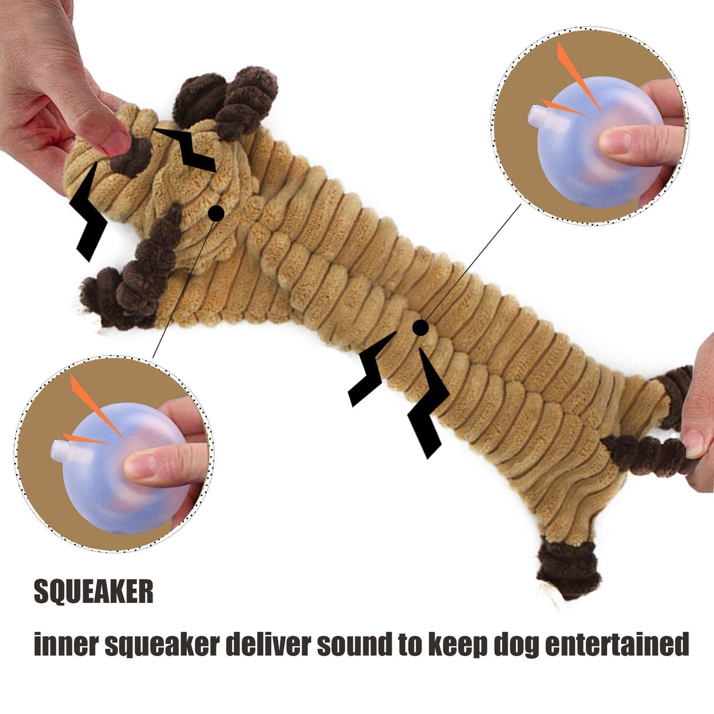 AWOOF Indestructible Squeaky Dog Toys Pack of 3 for Large Dogs and Puppies