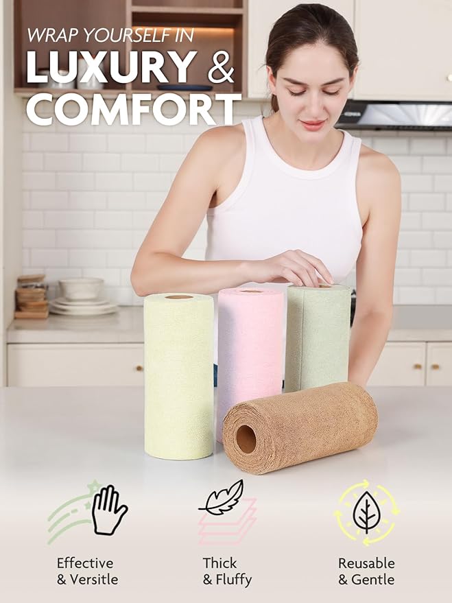 Fantasticlean Tear-Away Dish Cloth- 80 Sheets, 4 Rolls