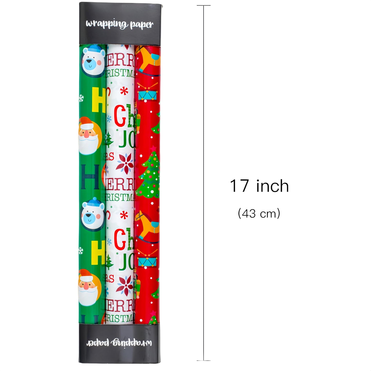 Afucus Nutcracker, Candy Cane, Snowflake Santa Gift Wrapping Paper Roll - Christmas, Holiday, Birthday (17 Inch X 33 Feet)
